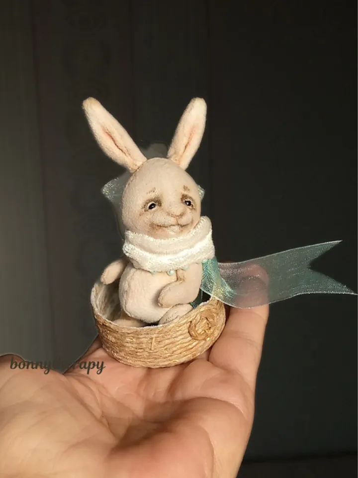 Velvet miniature toy, tiny bunny