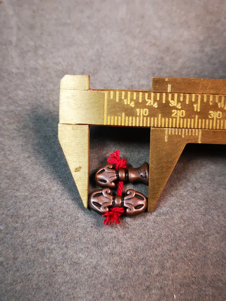 Gandhanra Handmade Tibetan Amulet Pendant,Mini Vajra and Dorje Bell, Mala Marker Bead Accessories, Made of Red Copper