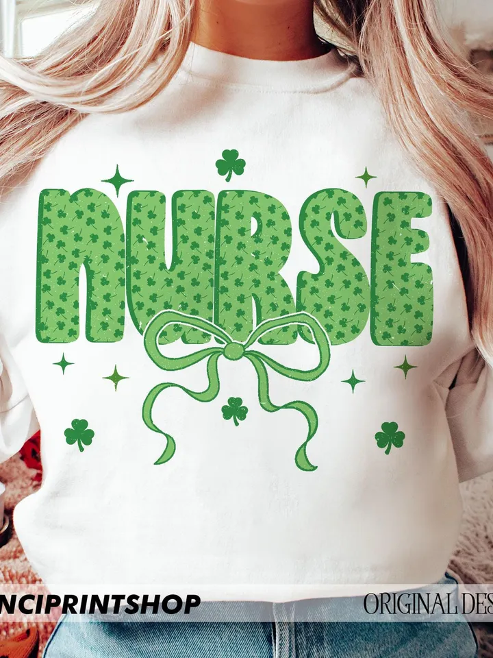 Retro Nurse St Patricks Day PNG, Nurse St Patricks Day PNG, Lucky Shamrock png, St Patricks Nurse png, Retro St Patricks, Gift for nurse,png