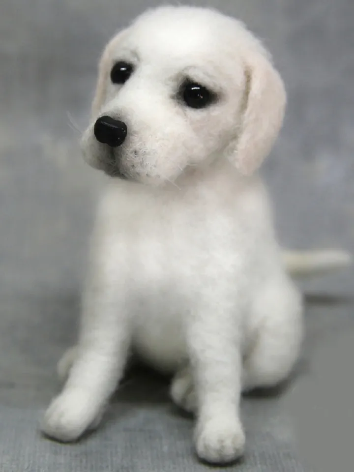 Puppy Plush Dog Pattern Needle Felting Animals Tutorial Needle felted realistic Dog Felt Toy Soft Pet Sculpture Golden Retriever Puppies