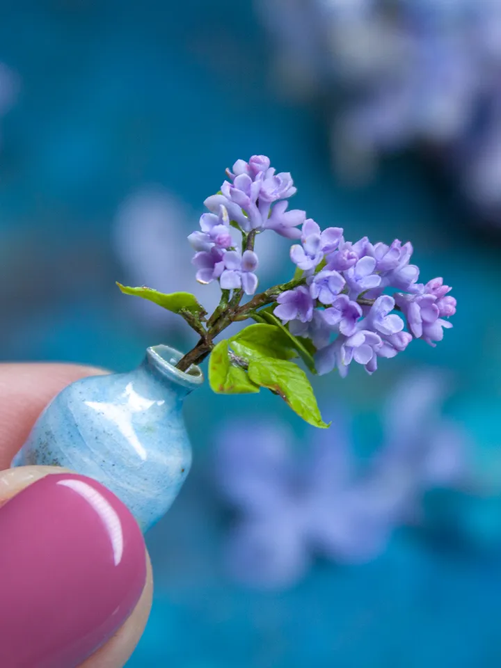 TUTORIAL Miniature lilac branch with air dry clay