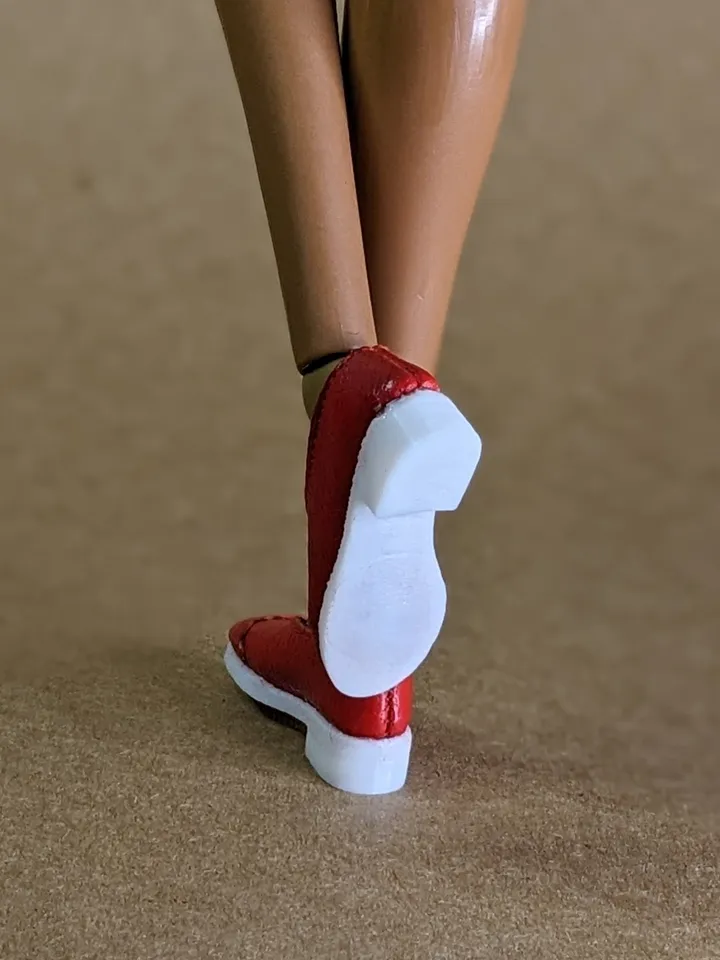 Handmade red & white leather Oxford shoes for 16-inch Integrity dolls (FR16)