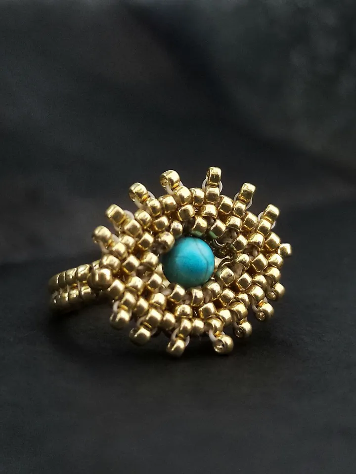 PDF tutorial - Beaded Eye ring