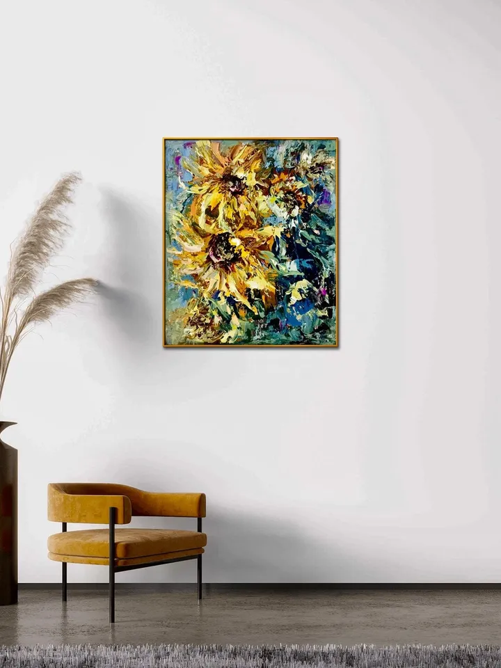 Sunflowers Poster made from my original oil painting ,sunflowers wall decoration,flowers posters .
