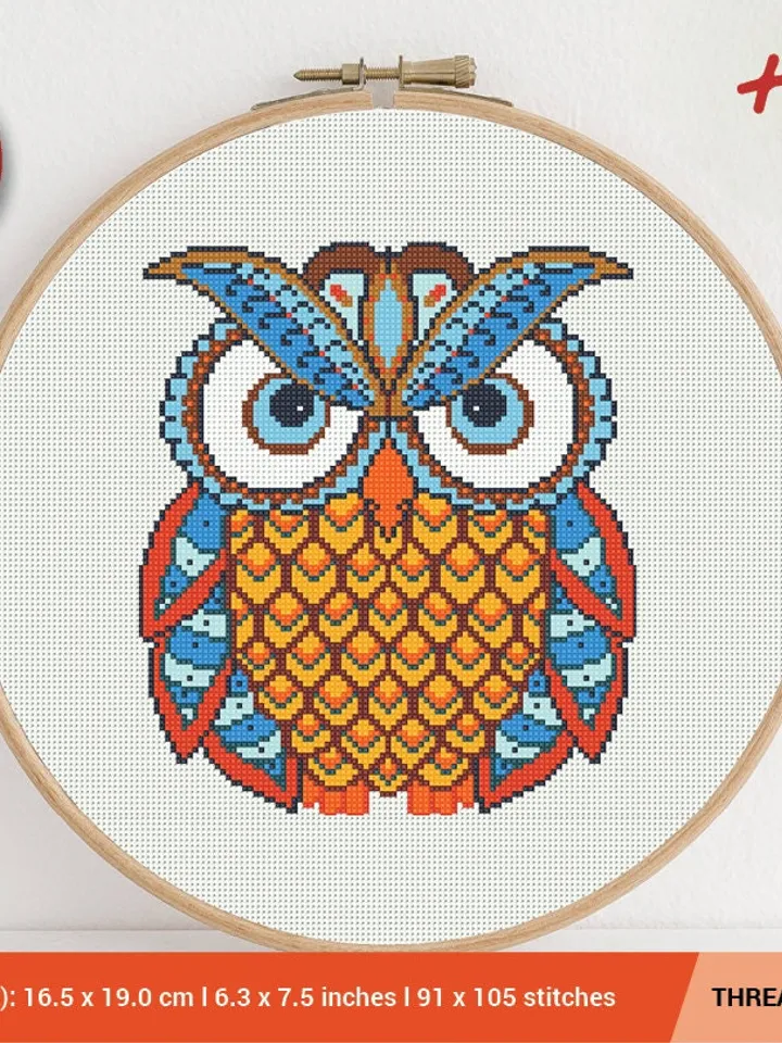 Mandala Owl Cross stitch pattern Bird | Embroidery Pattern | Instant Download | Cross Stitch Patterns | Embroidery Designs