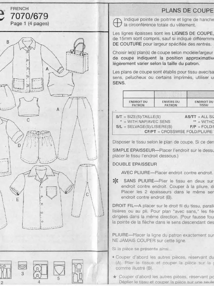 Copy Vogue 7070 Vintage Barbie and Ken Sewing Pattern Wardrobe Clothes for Dolls 11-1/2" - 12" Digital Download PDF