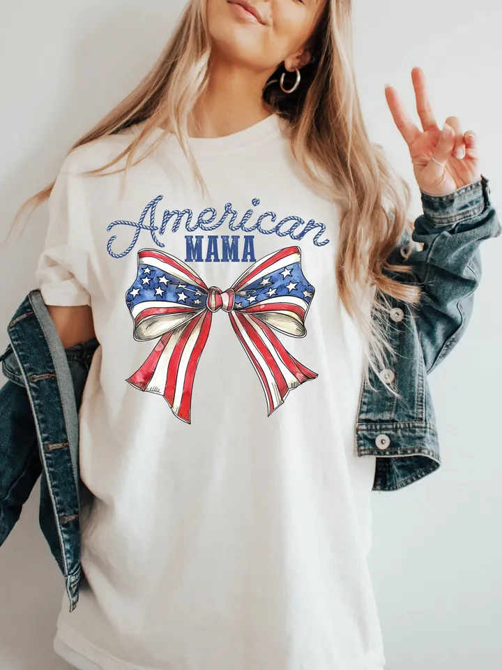 American Mama Coquette PNG, 4th Of July Png, Fourth of July Bows png, Coquette Mama png, American Mama png, Mama sublimation, png for mama