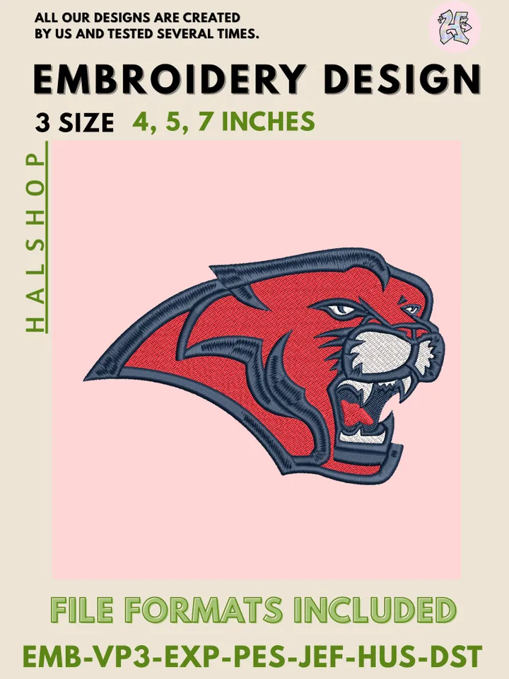 NCAA Houston Cougars Digital Embroidery File – Machine Embroidery Design 🐾✨