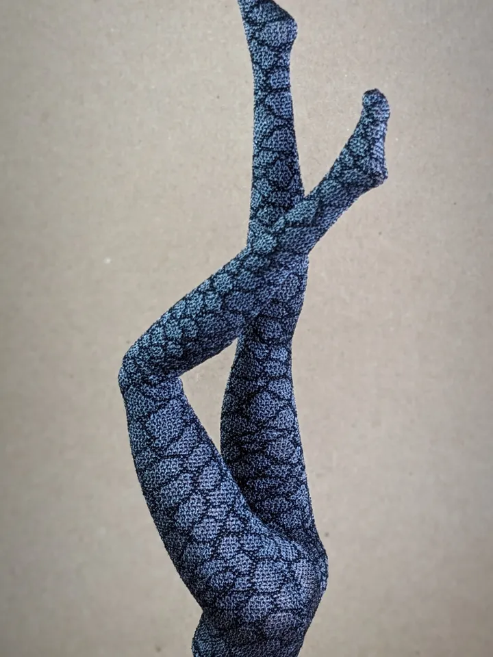 Handmade gray fishnet tights for 1/6 scale fashion dolls