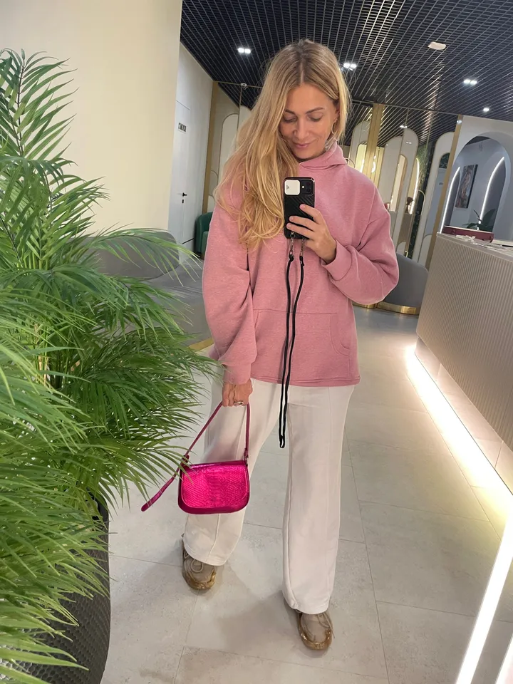Genuine python skin small top handle shoulder pink foil bag | hot pink metal purse | classy funky designer leather bag | party bag leather