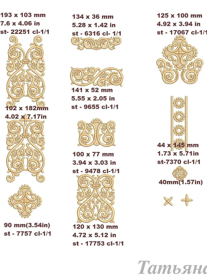 "Universal pattern" design for machine embroidery
