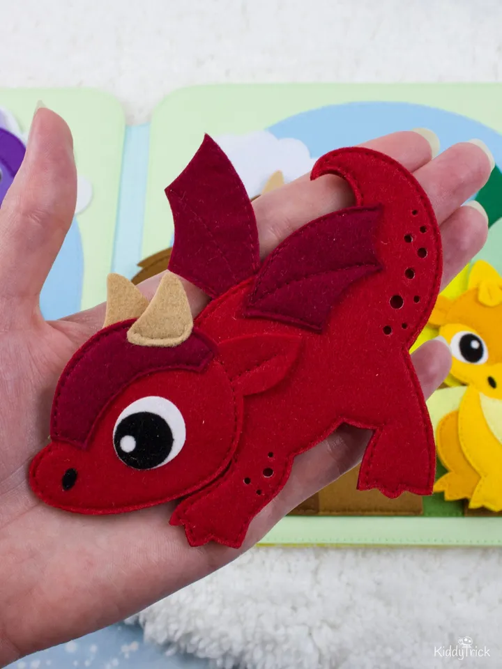 Felt Dragons - Busy Book Page - Sewing Pattern