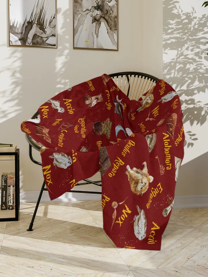 Wizarding World Baby Blanket; Magic School Baby Fleece Blanket Owl Key Magic World Custom Wizard Blanket Gift for Baby Minky Blanket WBB12