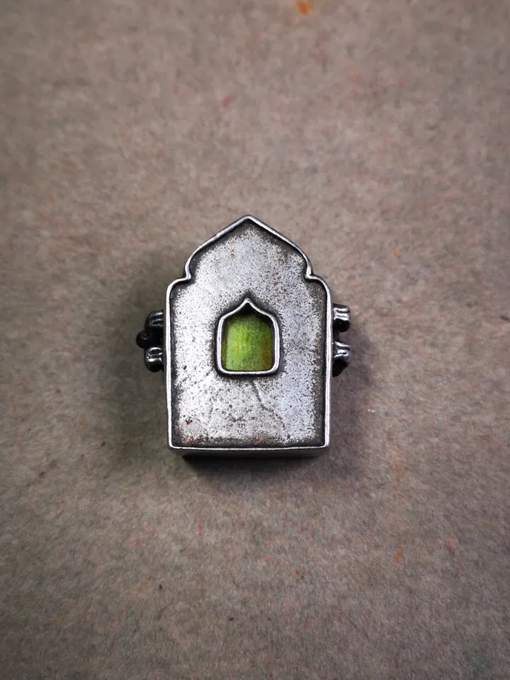Gandhanra Antique Gau Ghau Shrine,Mini Tibetan Buddhist Altar Amulet Pendant,Made of Cold Iron