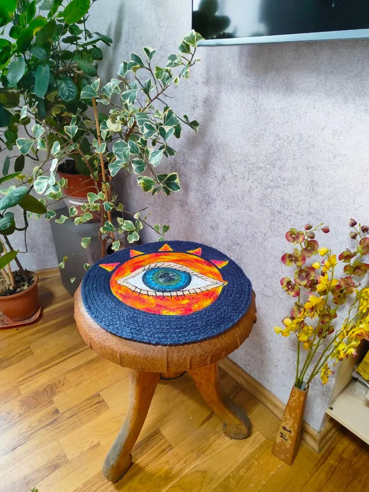 Third eye,mug rug,all-seeing eye,wall painting,placemat,sun eye,ethnic amulet,sacred geometry,talisman,vedic gift,symbol,angel aura,tapestry