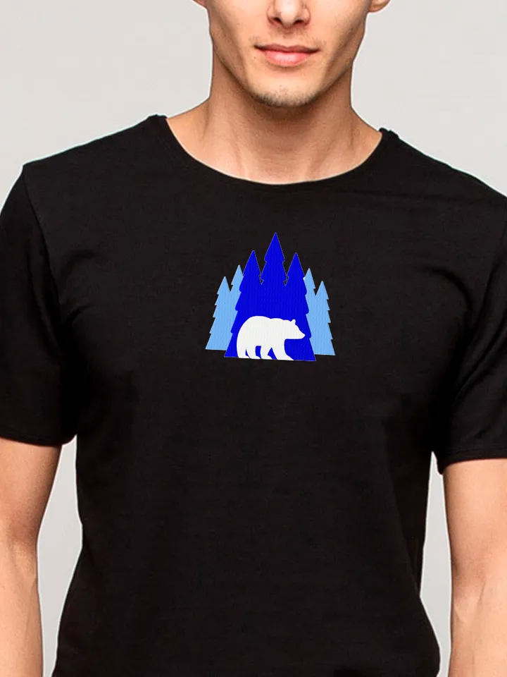 Bear embroidery machine design. Forest landscape embroidery files. Embroidery downloads.