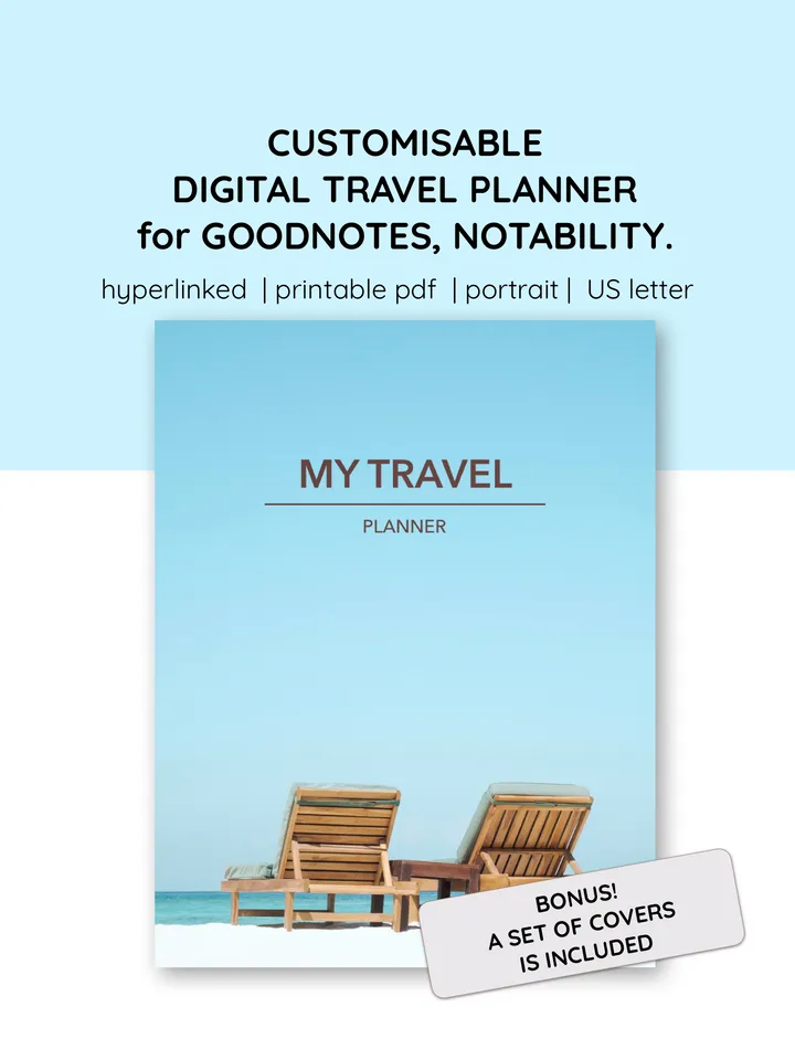 Customisable travel Planner. Trip Itinerary. Travel diary. Holiday Journal. Travel Journal. Digital Planner Template.