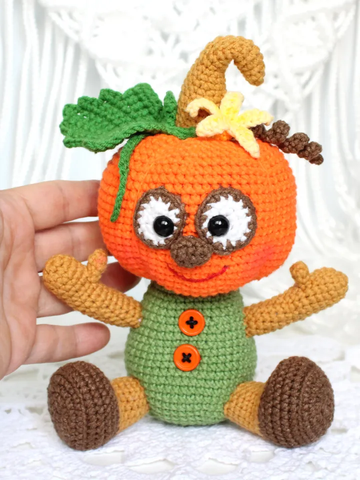 Pumpkin Man Crochet Pattern PDF in English Halloween decor Amigurumi Pumpkin
