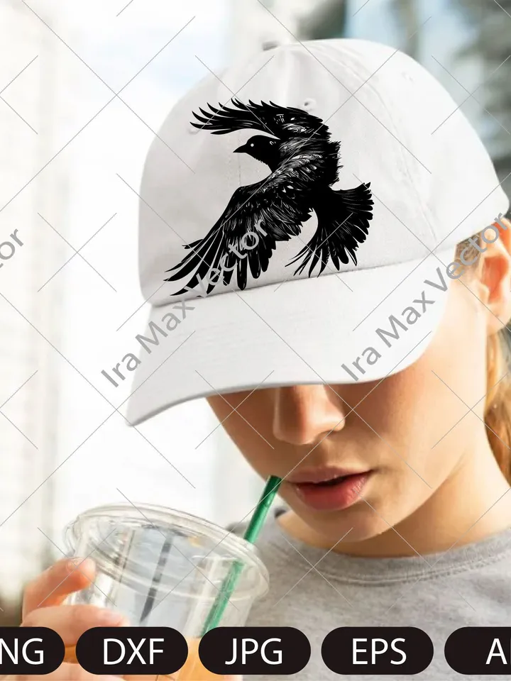 Raven svg, Raven Silhouette dxf, Raven clipart, Crow svg, bird svg, Crow flying svg, raven flying