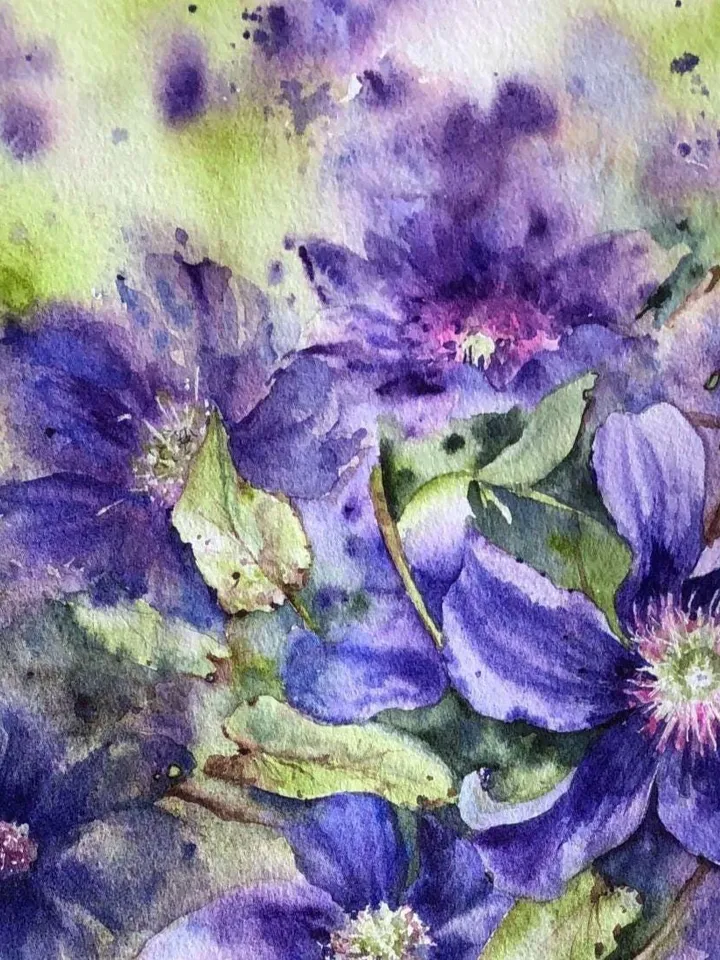 Flowers Original Painting Blooming Painting Watercolor Floral Painting