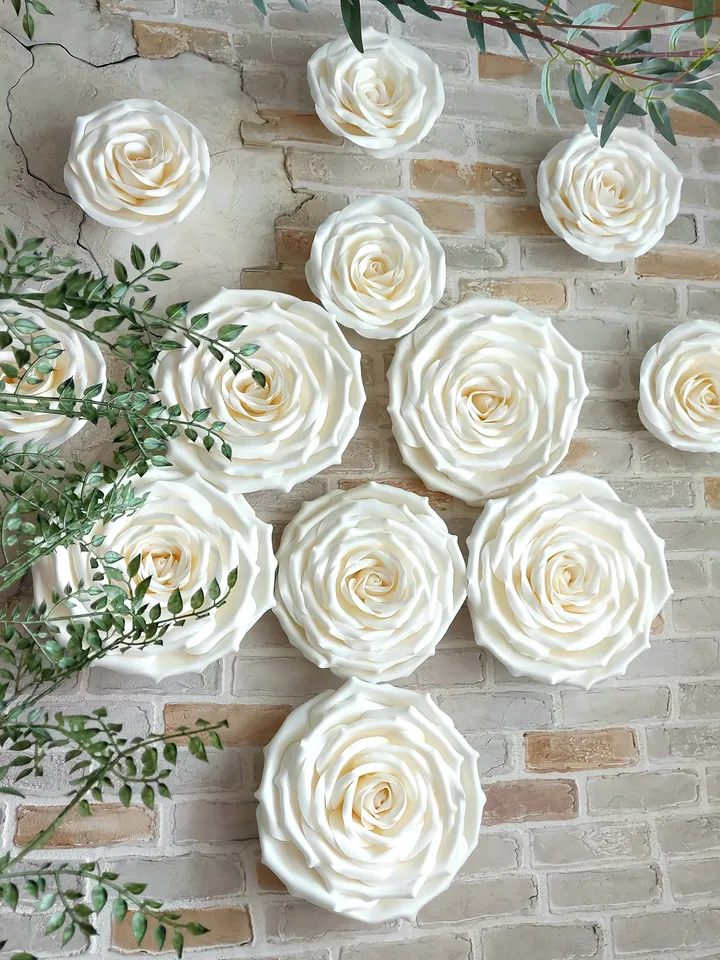 Giant flowers Large hanging roses Wedding flower decorations Custom size Lightweight waterproof Flowers for Party Backdrop Inside and Outside