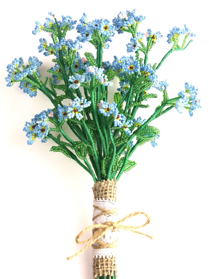 Beaded Flowers pattern | forget me not forget | Seed bead patterns | Beadwork pattern | Digital Download - PDF