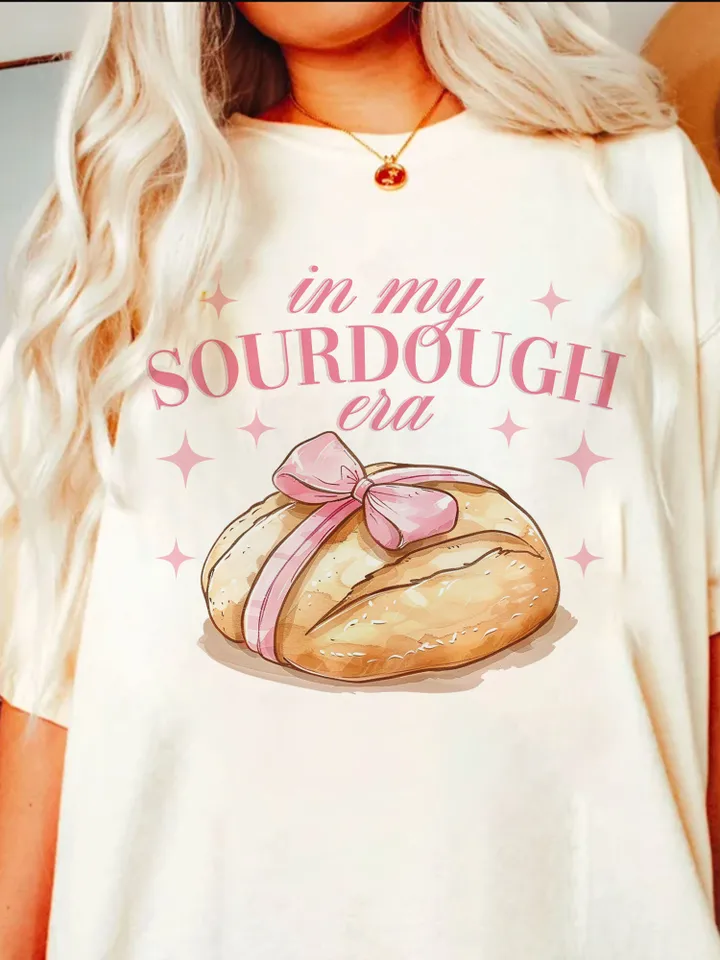 In My Sourdough Era Pink Bow PNG Sublimation File, Wake And Bake, Trendy Aesthetic Shirt Design, Coquette Png, Watercolor Png