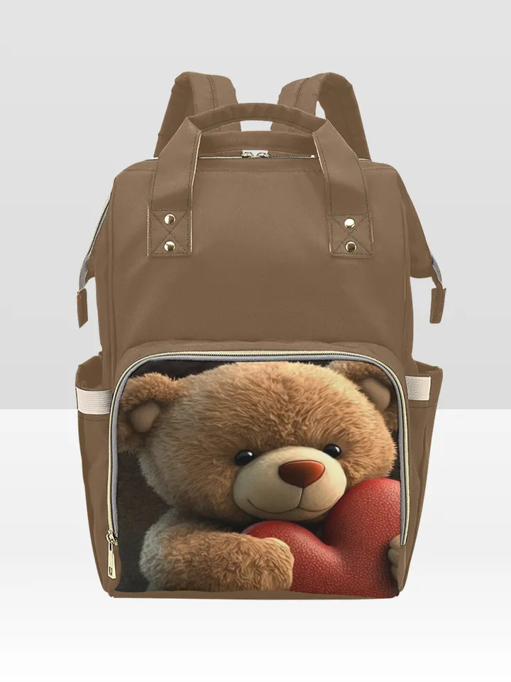 Cute Bear with Heart Diaper Bag Backpack