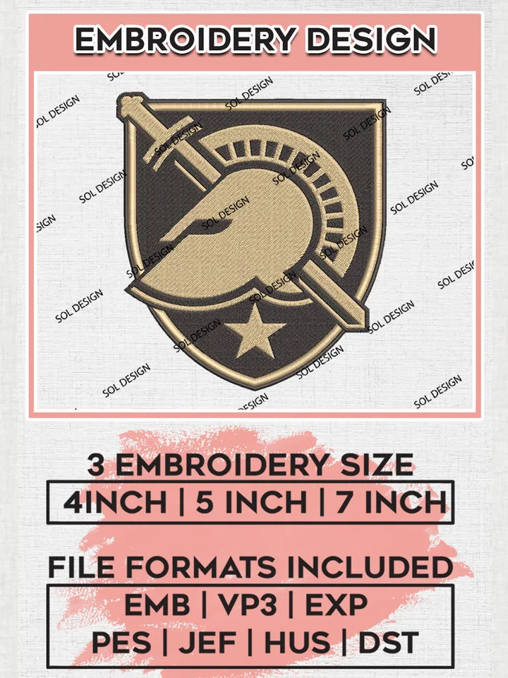 Army Black Knights Logo Machine Embroidery Design, NCAA Army Black Knights Embroidery Design Design files, NCAA Embroidery Designs, NCAA Machine Embroidery Designs, Digital Download