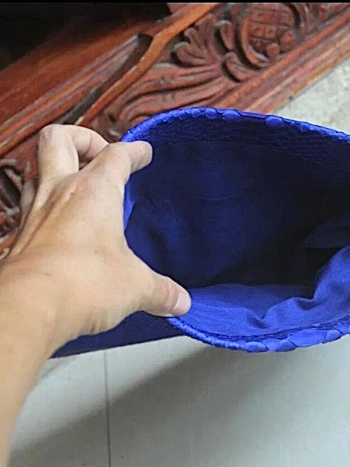 Genuine python skin bright blue ultramarine envelope clutch| Foldover Woman Summer Purse | Elegant Classy Clutch bag | Snakeskin small bag