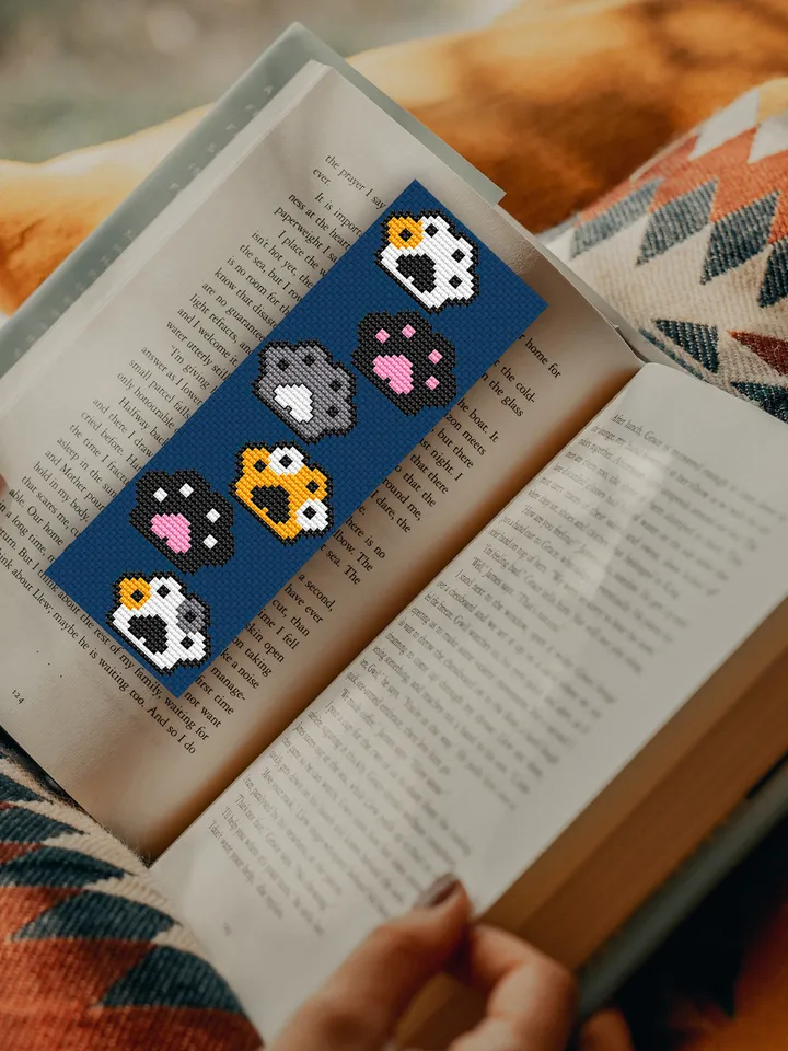 Cross stitch bookmark pattern Cat Paws, Cute Cats