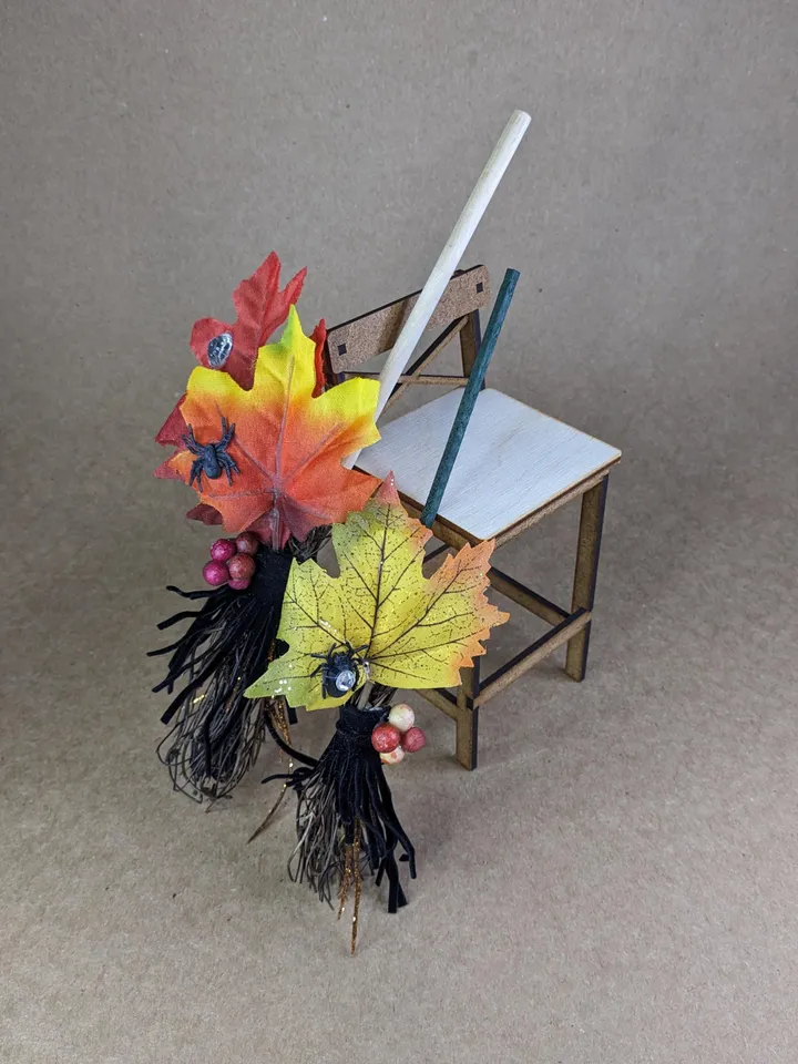 Premium Halloween witch broom for 1/6 scale dolls