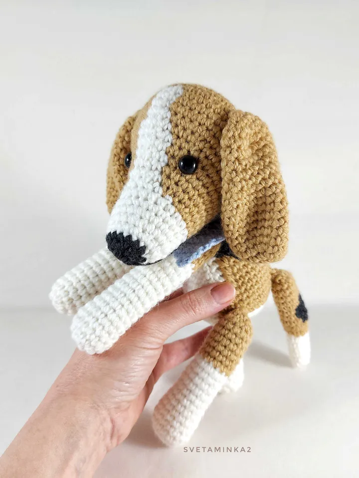Beagle Crochet Dog Pattern Amigurumi Puppy. Digital Download. PDF.