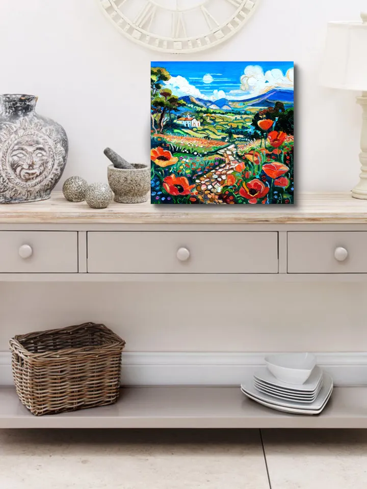 California Poppy Painting Original Oil Artwork 12*12
Flowers Painting Impasto Oil Painting