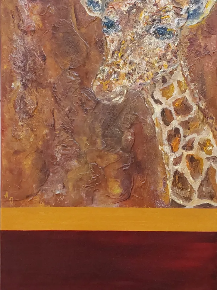 Oil painting on canvas "Giraffe" 50x100cm (20x40 inch)