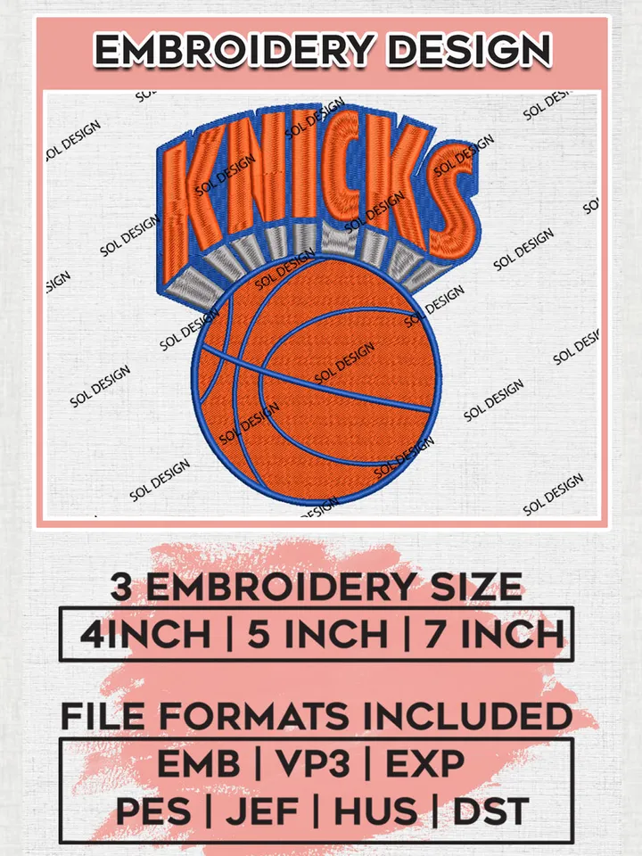 NBA New York Knicks Machine Embroidery Design, New York Knicks Embroidery Design Files, NBA Logo Machine Embroidery, NBA Embroidery Design, Digital Download