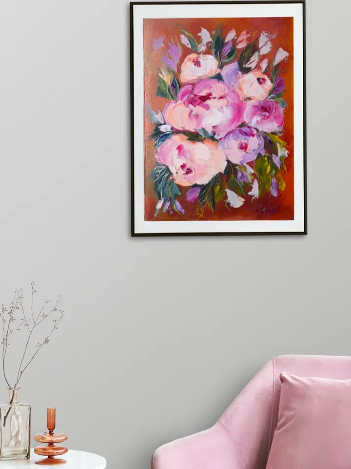 Peonies Oil Paintings| Impressionism Peony