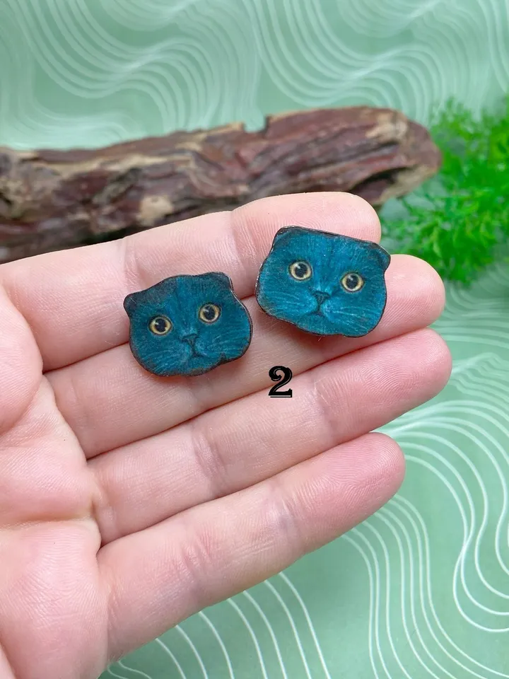 Interesting handmade earrings. For cat lovers). Author's design. Handmade.