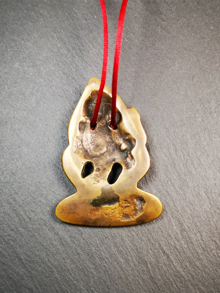 Gandhanra Old Tibetan Buddha Statue Pendant,Vajrasattva,Dorje Sempa,2.24" × 1.57"