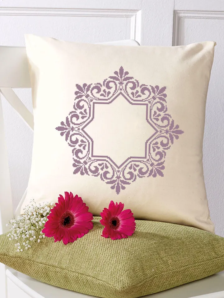 Mandala frame cross stitch pattern PDF download Monogram mandala cross stitch chart,  Mandala wreath pattern digital Round floral frame #Y10
