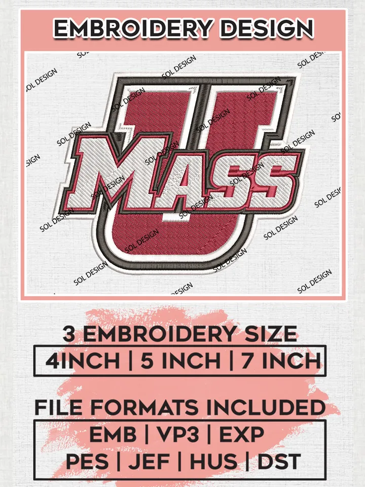 Massachusetts Minutemen Logo Machine Embroidery Design, NCAA Massachusetts Minutemen Embroidery Design Design files, NCAA Embroidery Designs, NCAA Machine Embroidery Designs, Digital Download