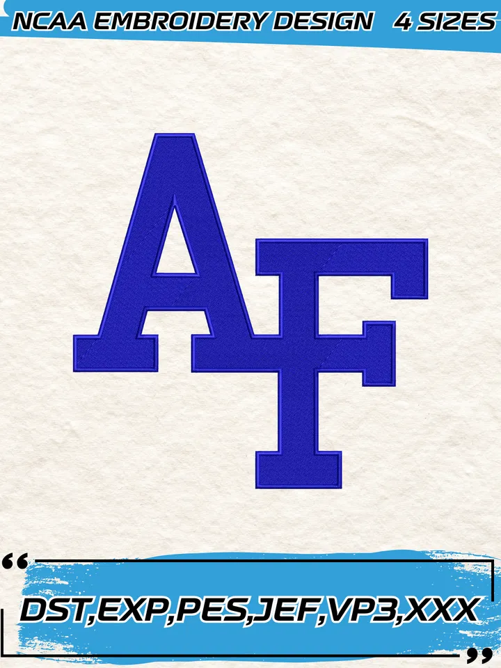 Air Force Falcons Logos Embroidery Designs,NCAA Logo Embroidery Design,Machine Embroidery Design File,4 Sizes, Digital Download