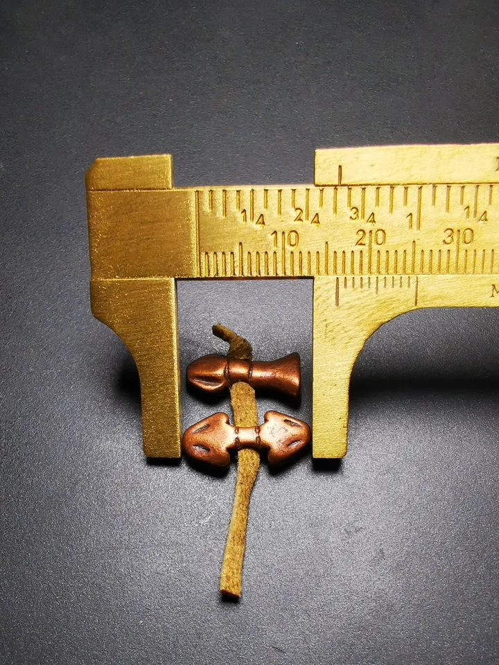 Gandhanra Antique Tibetan Amulet,Mini Vajra and Tibetan Bell Bead Pendant for Mala Prayer Beads, Trantic Buddhism Dharma,Made of Red Copper