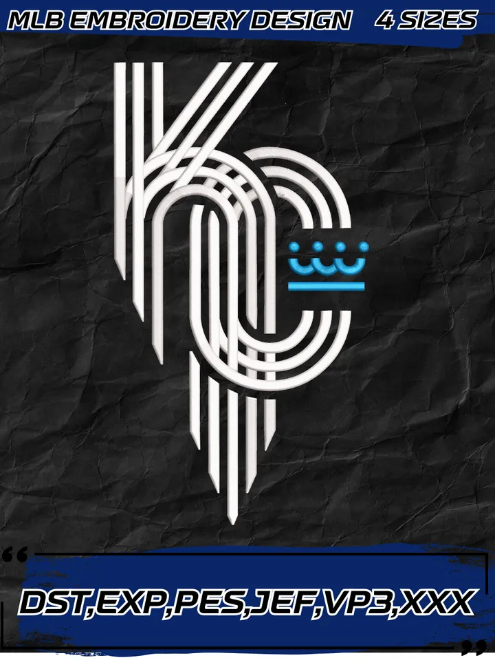 Kansas City Royals Cap Logo Embroidery Design,MLB Embroidery Design,Machine Embroidery Design File,4 Sizes, Digital Download