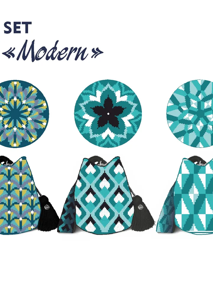 Wayuu mochila bag patterns / Set Modern