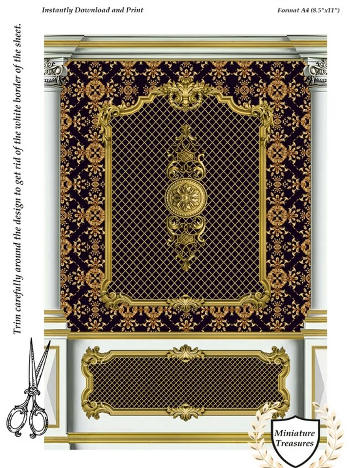 Wallpapers- Set 17-v12 | Printables for Dollhouses and Unique Miniature Projects | Digital Downloads | in Scale 1/12th
