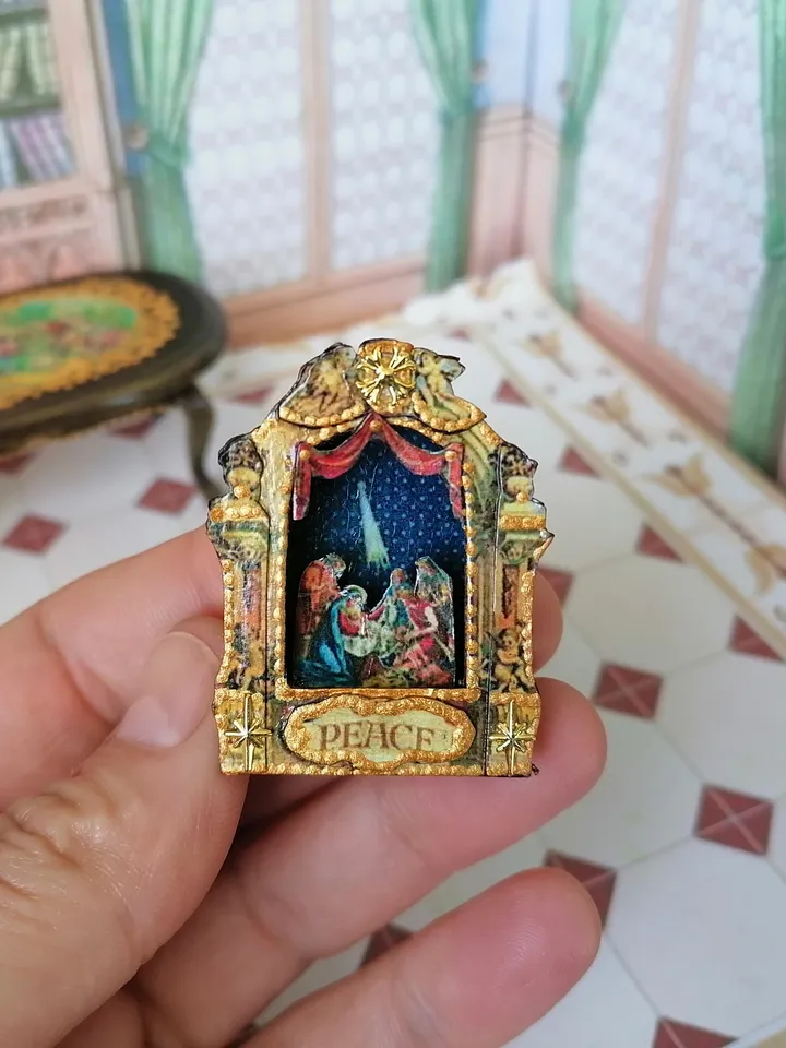 Nativity scene for a dollhouse. Christmas.1:12 scale.