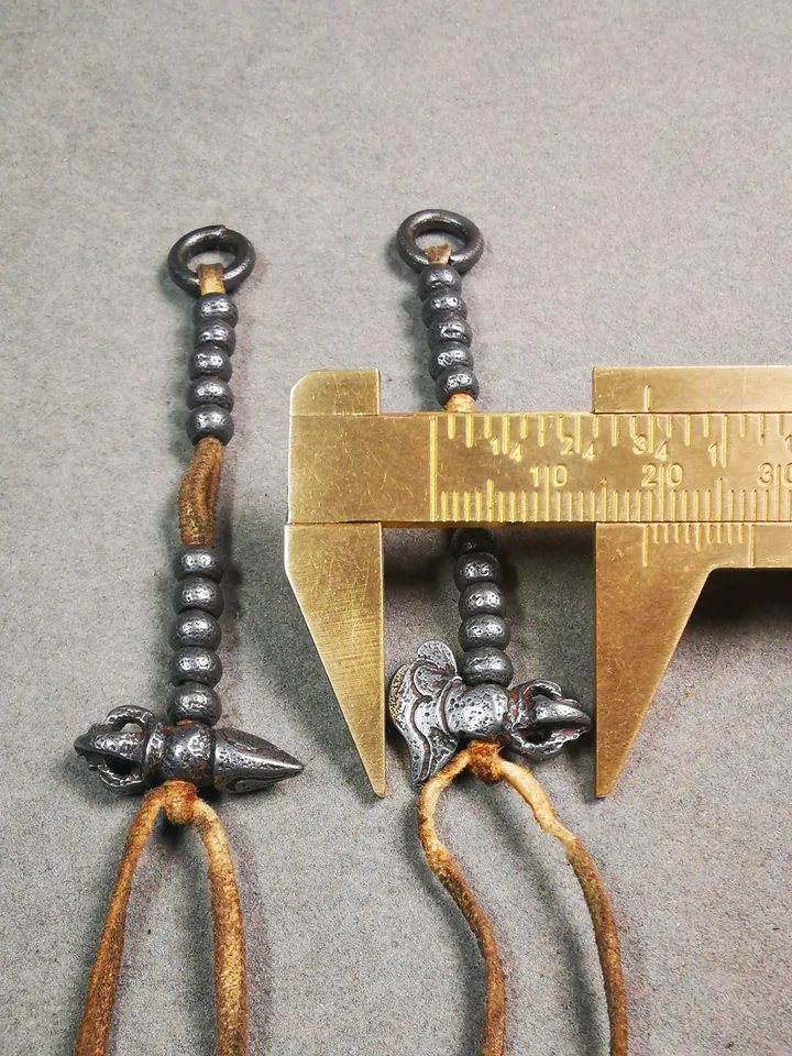 Gandhanra Handmade Tibetan Buddhist Mala Counters,Prayer Bead Counters,with Kartika and Kila Pendant,Made of Cold Iron