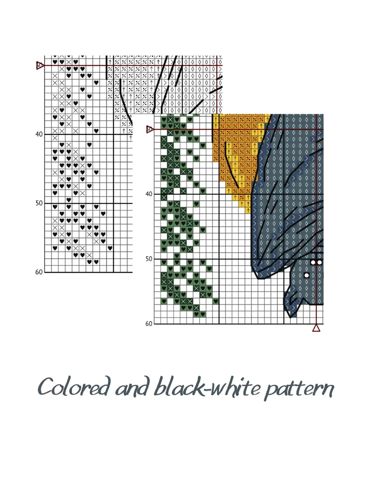Cross stitch pattern Bat, simple and easy cross stitch chart PDF