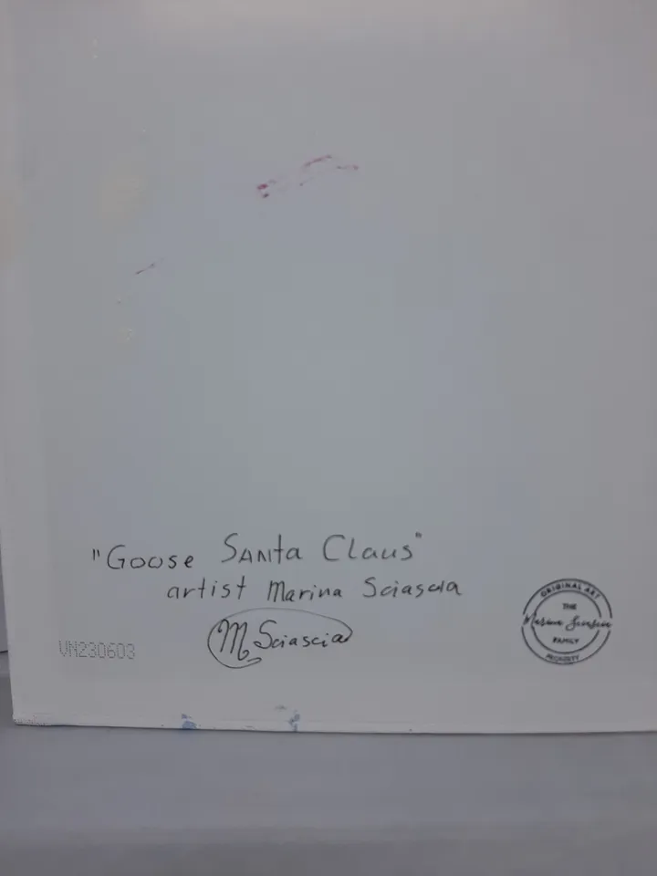 Goose Santa Claus original acrylic on a canvas board fantasy whimsical